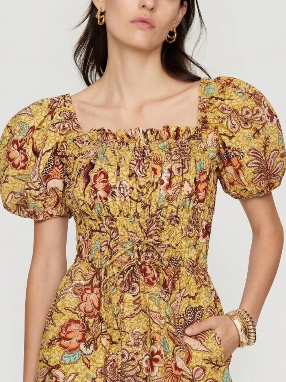 ✨ NWT Ulla Johnson Arlo Floral Playsuit Romper Calla Lily Yellow 6, 8, 10 $390